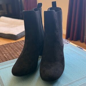 Steve Madden Black Suede Chelsea Booties